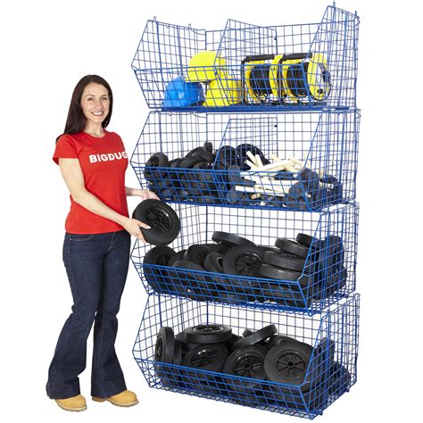 stackable metal wire storage baskets